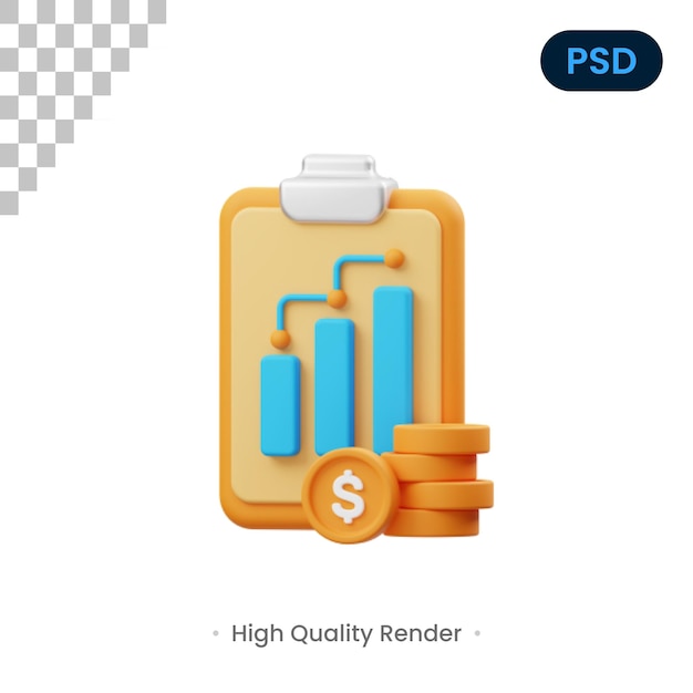 Profit 3d render illustration premium psd