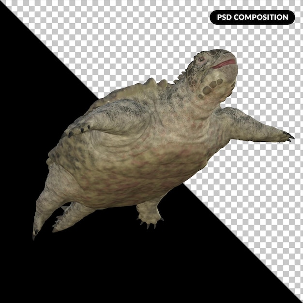 Proganochelys Dinosaurier-Schildkrötenarten isoliert 3D-Rendering