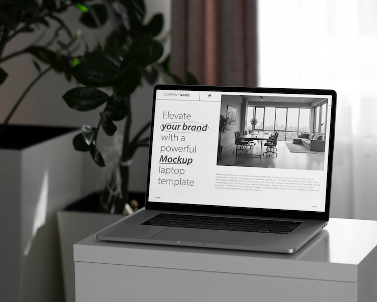 PSD progettazione del mockup del computer portatile