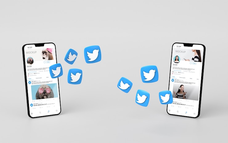 PSD progettazione del mockup del telefono dei social media