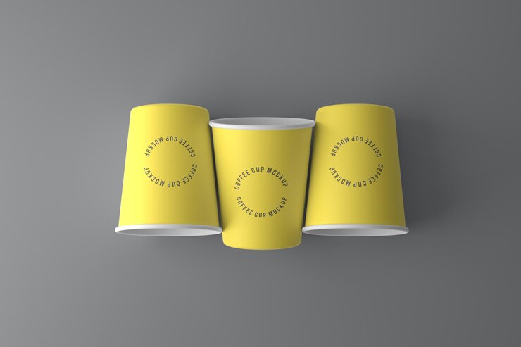Progettazione del mockup della tazza di caffè nel rendering 3D