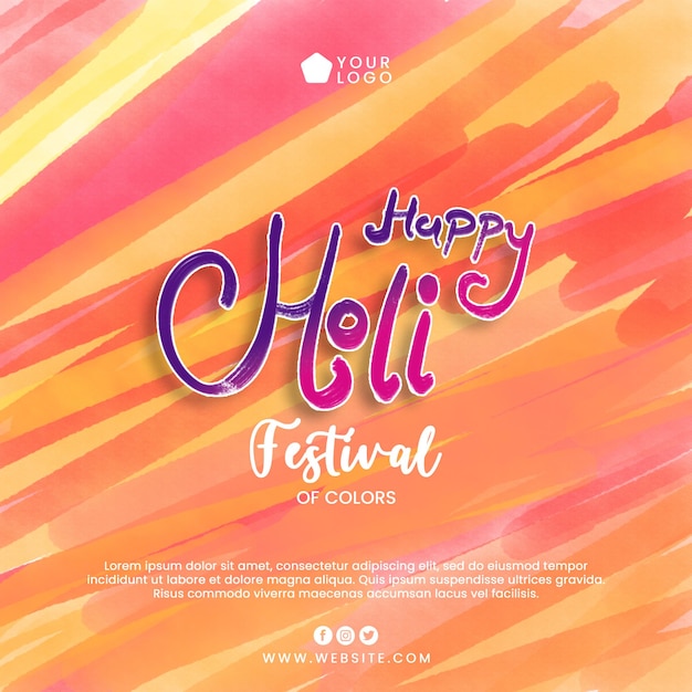 Progettazione del modello del post del festival di Holi