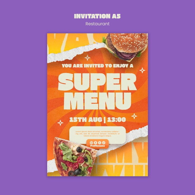 PSD progettazione del modello del ristorante