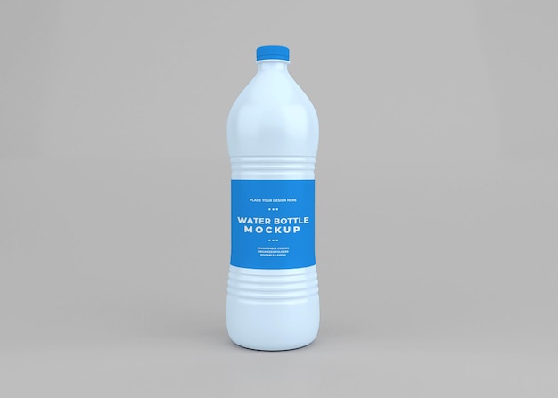 Progettazione del modello della bottiglia d'acqua nella rappresentazione 3d isolata