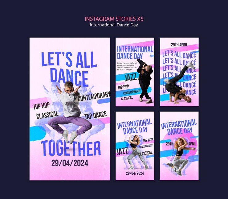 PSD progettazione del modello della giornata internazionale della danza