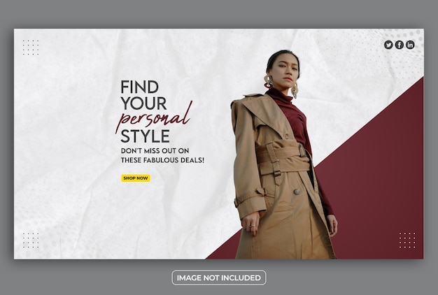 Progettazione del modello di banner del concetto di moda PSD