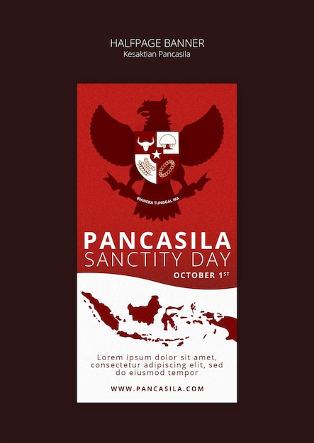 Progettazione del modello di banner Kesaktian pancasila a mezza pagina