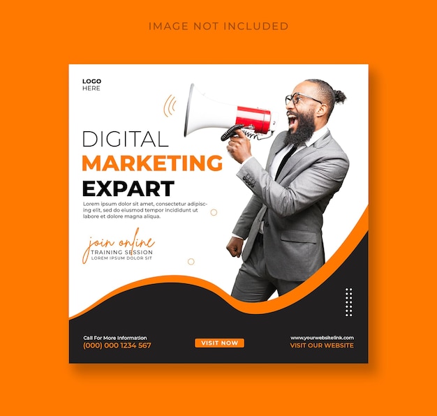Progettazione del modello di banner post sui social media per la promozione del marketing creativo