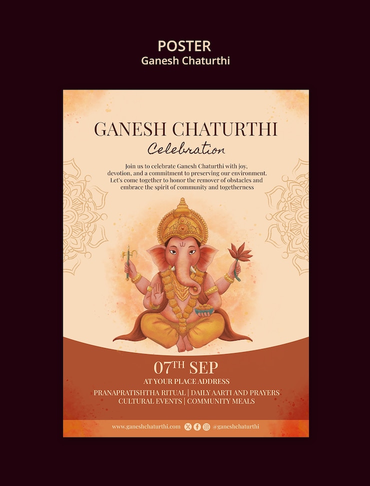 PSD progettazione del modello di ganesh chaturthi
