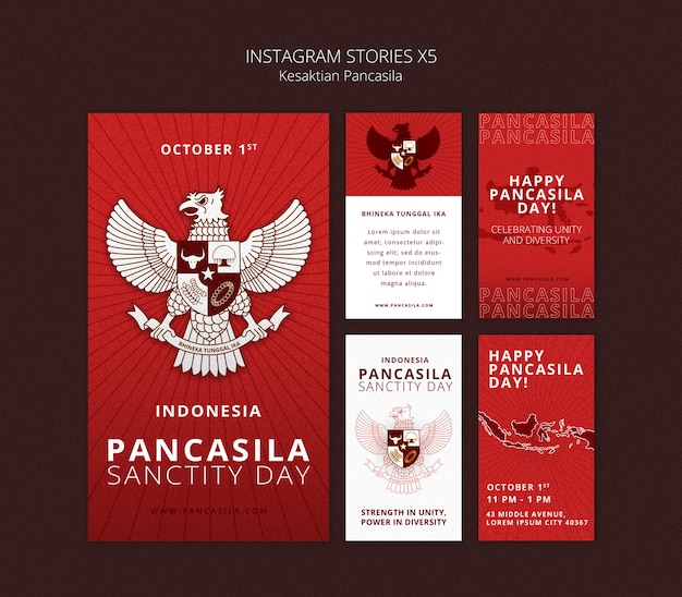 Progettazione del modello di instagram di Kesaktian pancasila