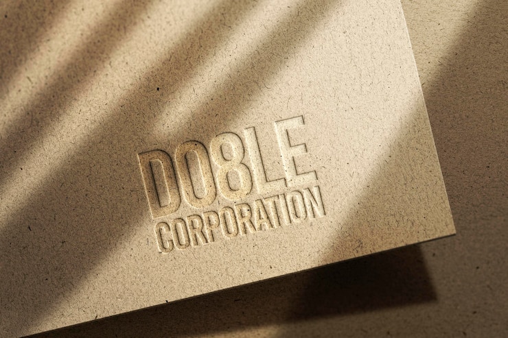PSD progettazione del modello di logo intagliato con sovrapposizione di ombra psd