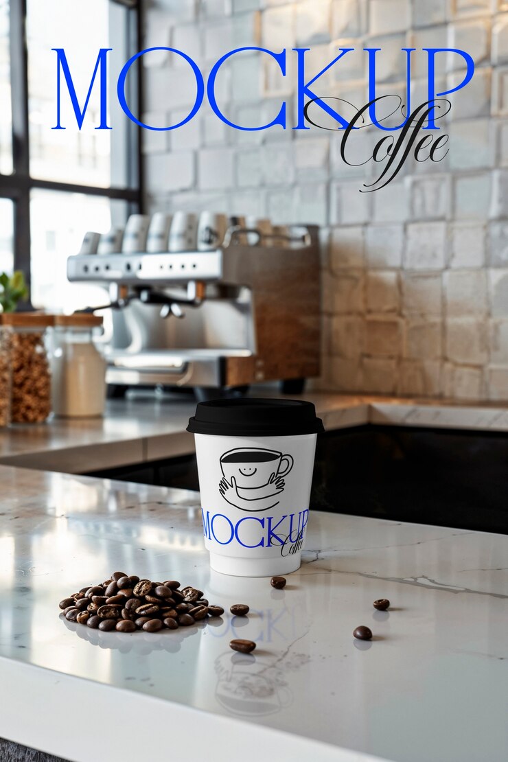 PSD progettazione del modello di marketing della caffetteria
