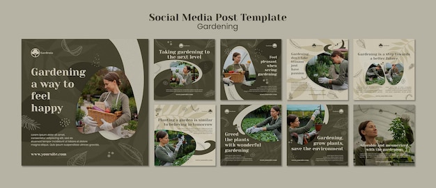 Progettazione del modello di post di instagram di giardinaggio
