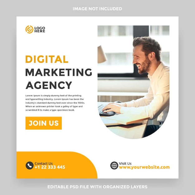 Progettazione del modello di post sui social media dell'agenzia di marketing digitale
