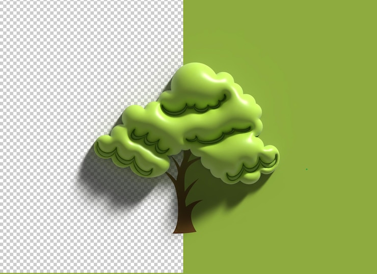PSD progettazione dell'illustrazione 3d dell'icona verde eco dell'albero