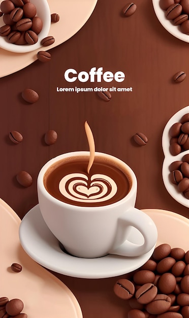 Progettazione dell'illustrazione del caffè del modello del volantino
