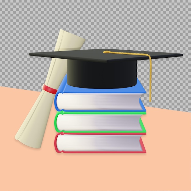 Progettazione della rappresentazione del libro di graduazione 3d isolata
