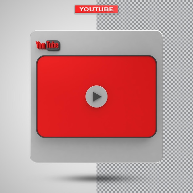 Progettazione dello schermo 3D del lettore video di Youtube o interfaccia del lettore multimediale video
