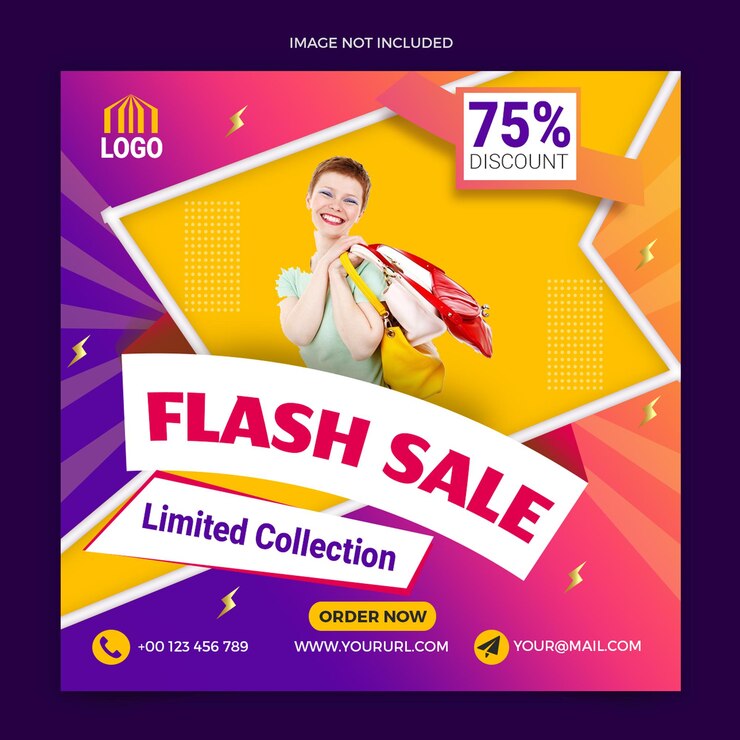 Progettazione di banner post sui social media di vendita flash
