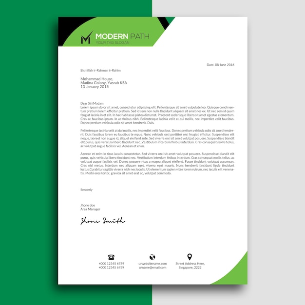 Progettazione di carta intestata aziendale per le imprese