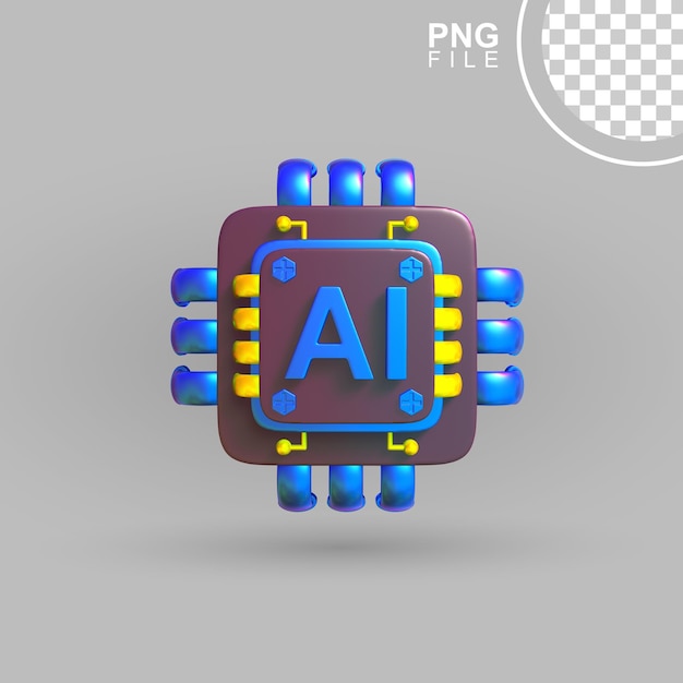 Progettazione di icone 3D per processori di intelligenza artificiale