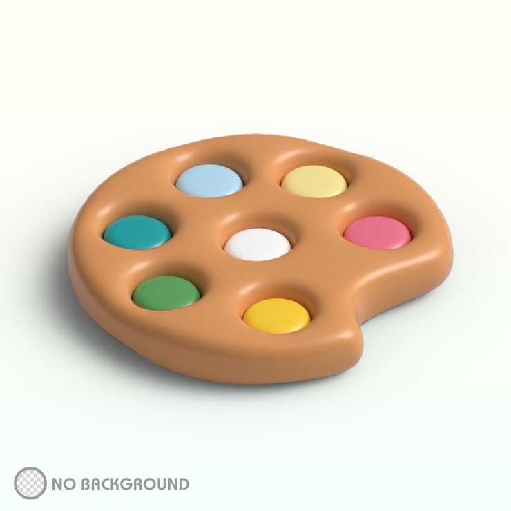 PSD progettazione di illustrazioni 3d della tavolozza dei colori