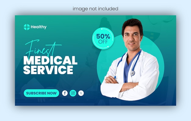 Progettazione di miniature di YouTube per la sanità medica o progettazione di banner web