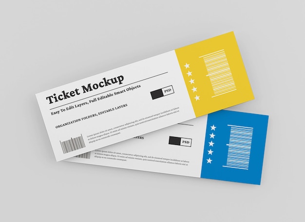 Progettazione di mockup del biglietto isolata