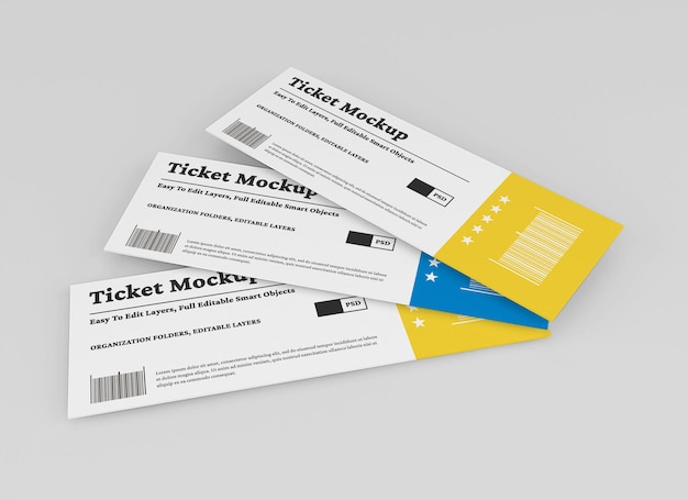 Progettazione di mockup del biglietto isolata