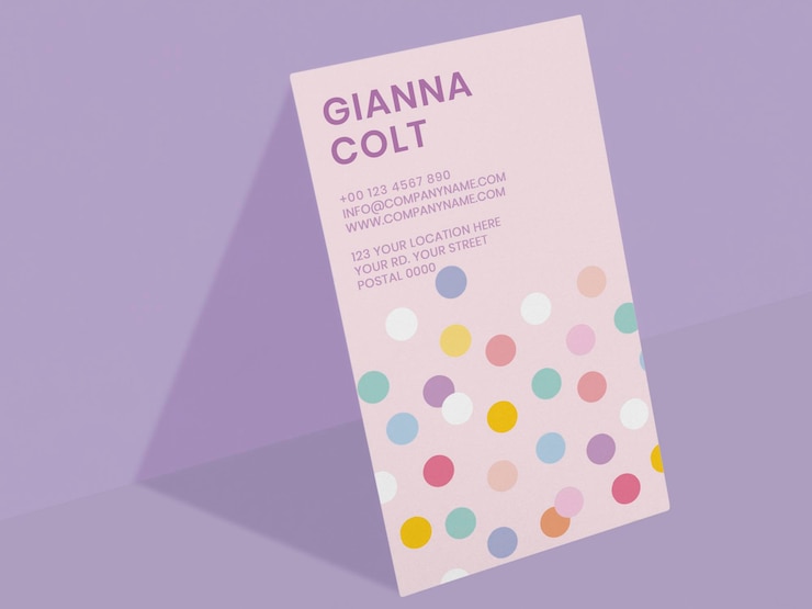 PSD progettazione di mockup di biglietti da visita flottanti