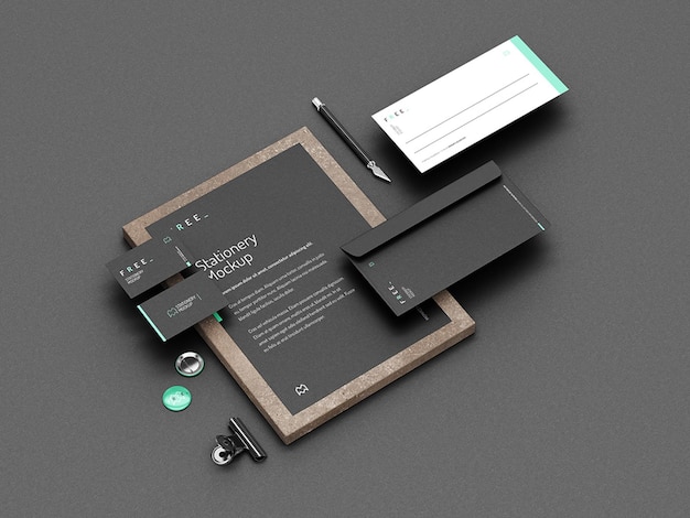 Progettazione di mockup di cancelleria aziendale PSD gratuita