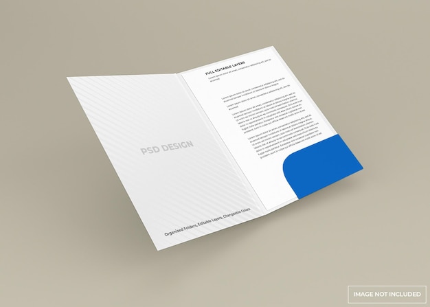 Progettazione di mockup di cartella documenti isolato