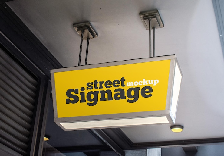 PSD progettazione di mockup di segnaletica stradale