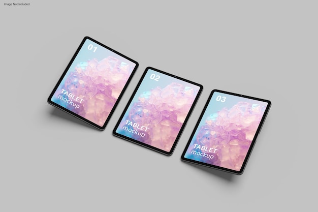Progettazione di mockup di tablet in rendering 3d