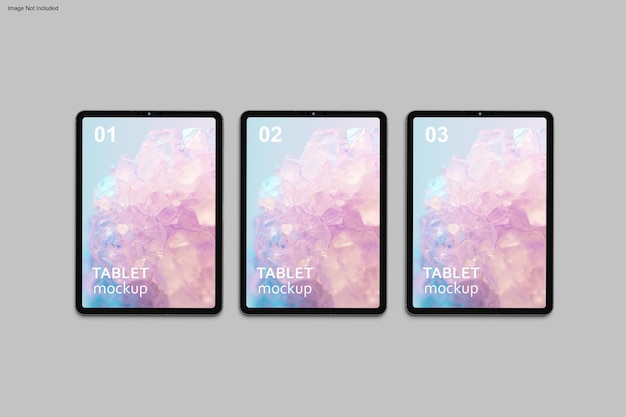 Progettazione di mockup di tablet in rendering 3d