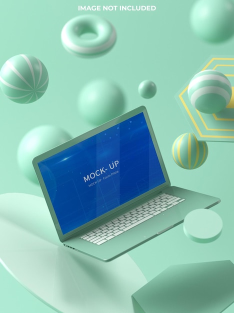 Progettazione di mockup per laptop in rendering 3d
