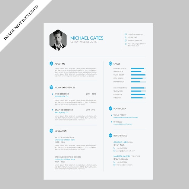 Progettazione di modelli di curriculum vitae professionali puliti
