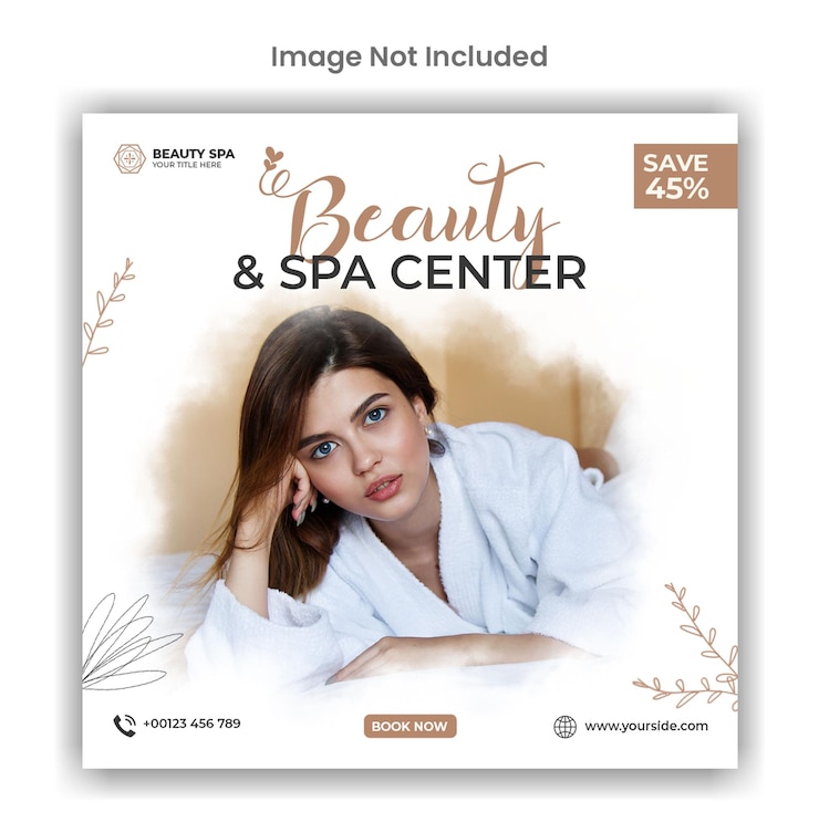 PSD progettazione di modelli di post di social media o instagram di bellezza e spa