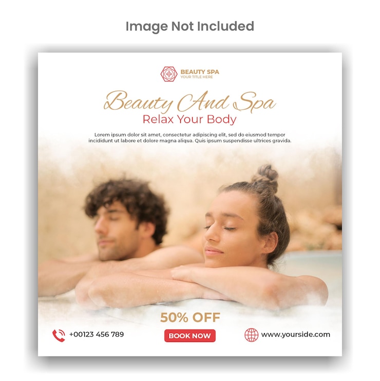 PSD progettazione di modelli di post di social media o instagram di bellezza e spa