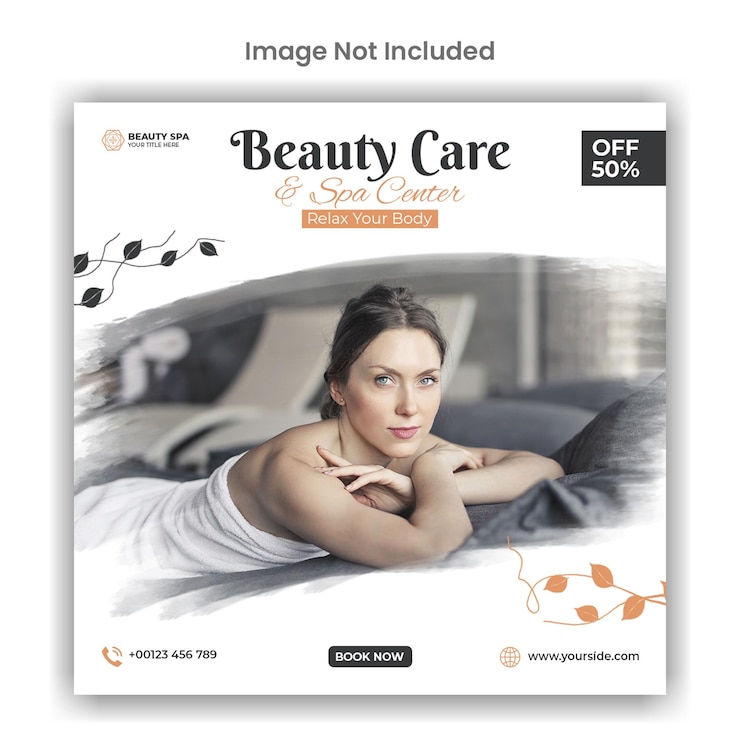 PSD progettazione di modelli di post di social media o instagram di bellezza e spa