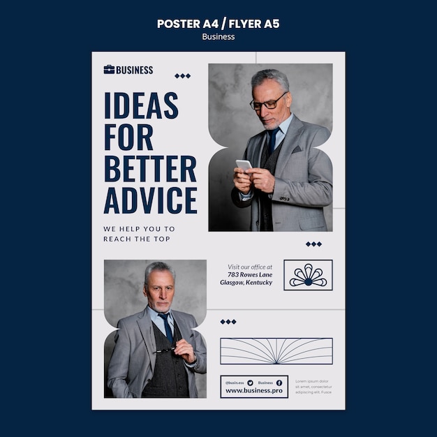 Progettazione di modelli di poster e volantini aziendali