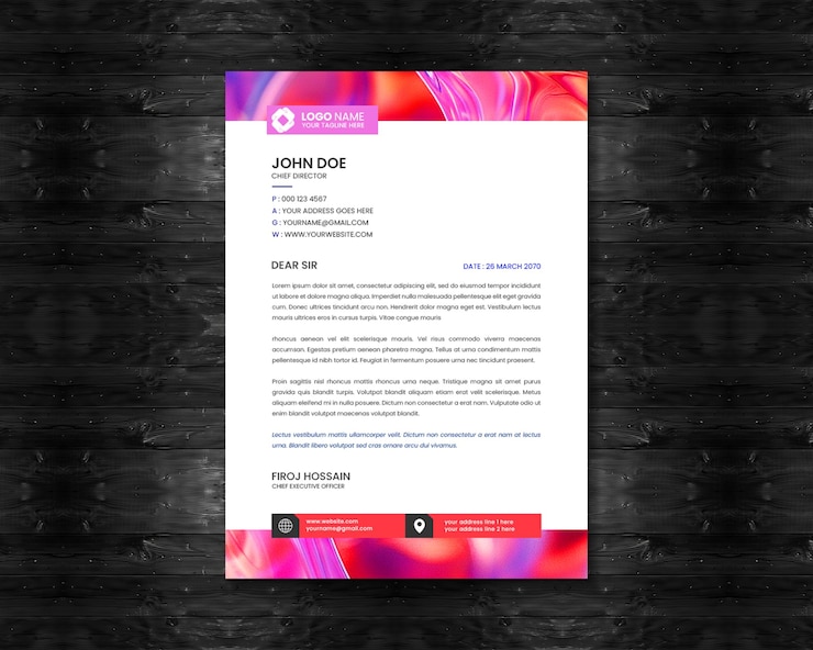 PSD progettazione di modelli professionali creativi per carta intestata
