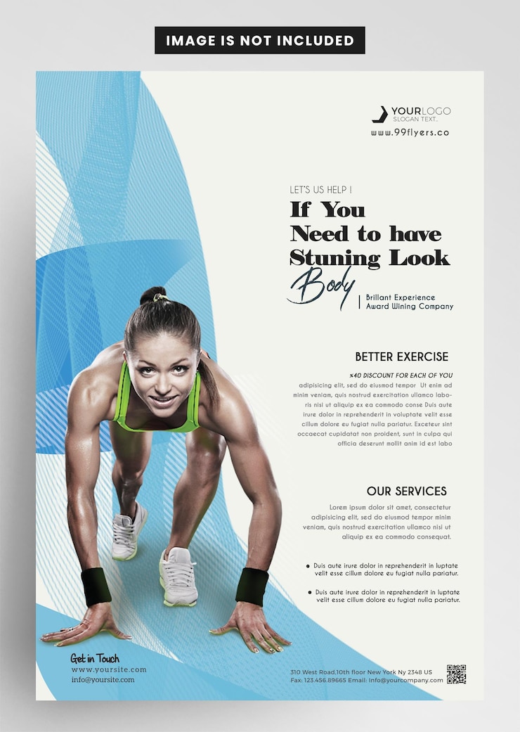 PSD progettazione di volantini di fitness sportivo