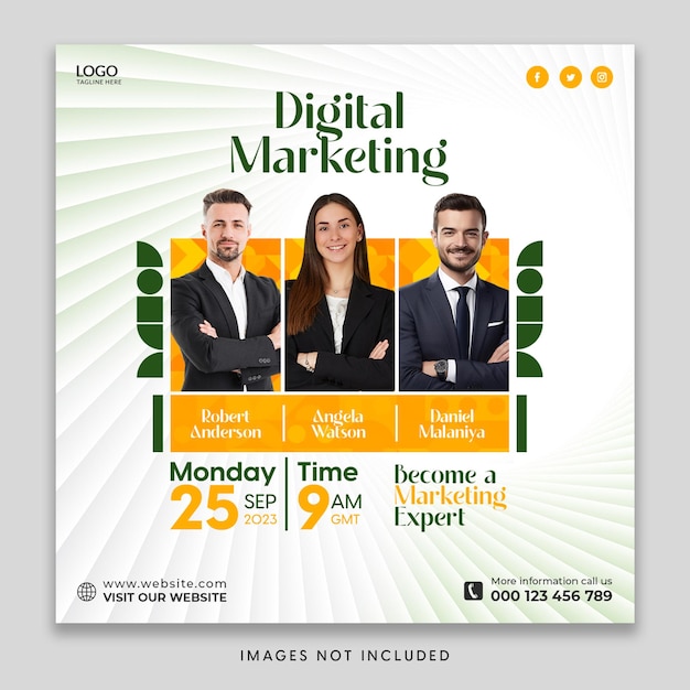 Progettazione gratuita di annunci sui social media per l'agenzia di marketing digitale Instagram