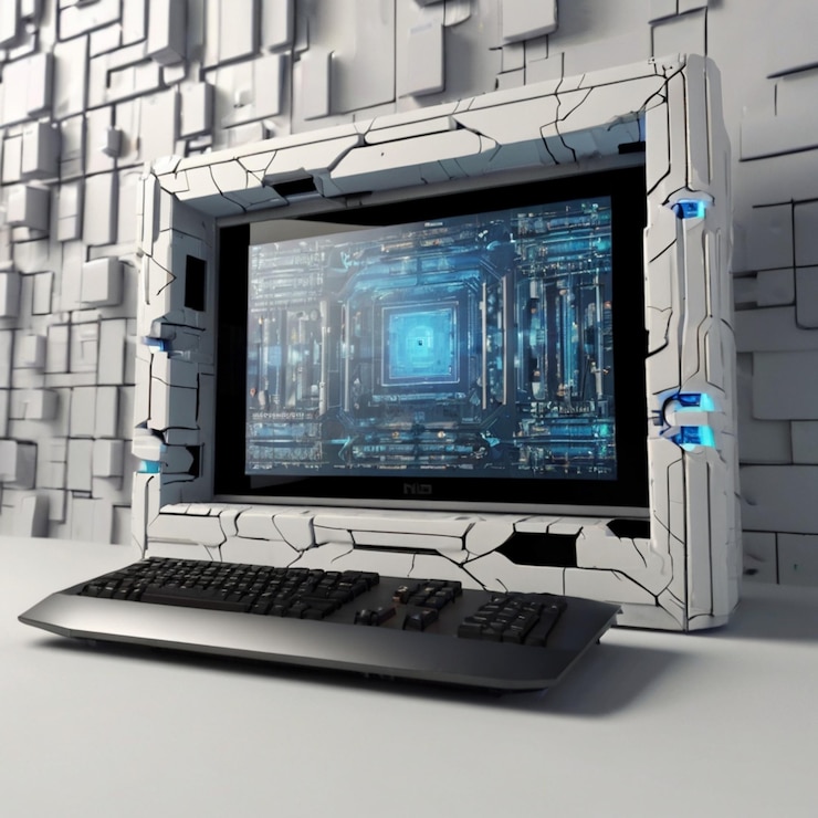 PSD progettazione informatica digitale futuristica per concetti tecnologici moderni