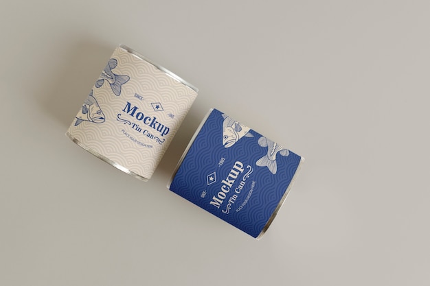 Progetto di imballaggio di lattine da vicino