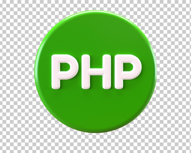 Programmation php langage icône verte 3d