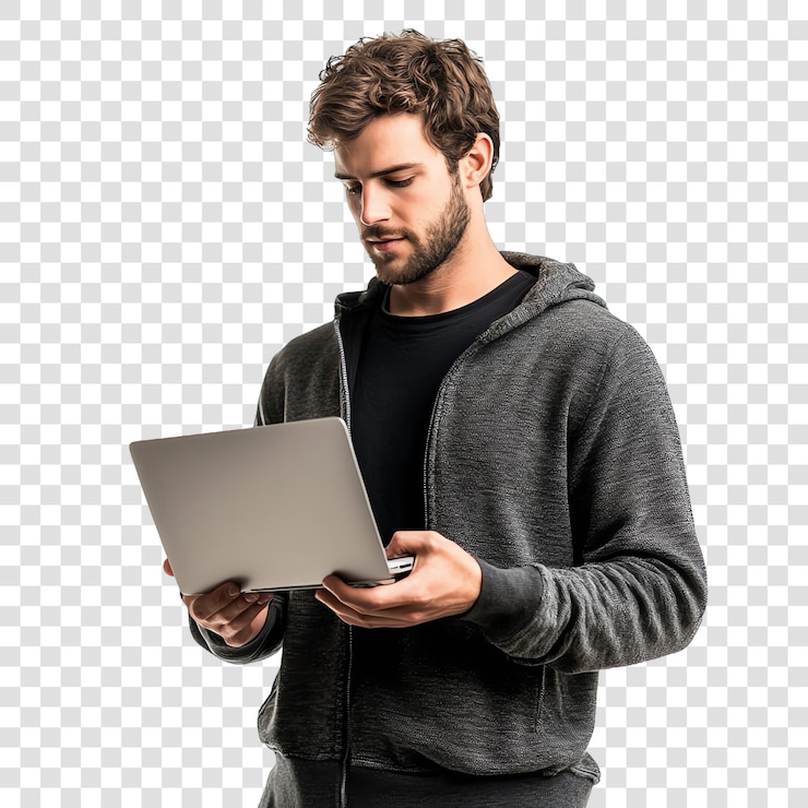 PSD programmatore che usa un portatile