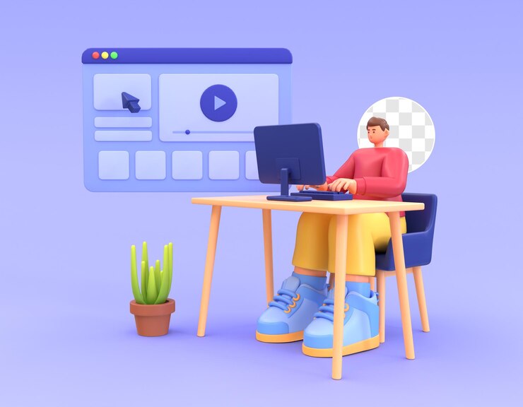 PSD programme d'édition vidéo d'illustration 3d