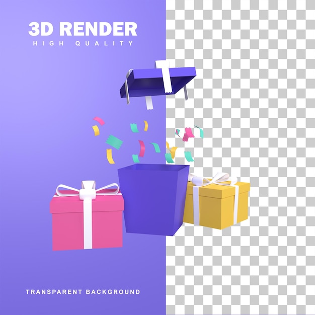 Programme de récompense de rendu 3D pour les clients fidèles et les gagnants de cadeaux